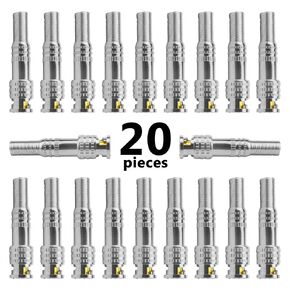 WMYCONGCONG 20 PCS BNC Male Coax Connectors RG59 RG6 Coax Terminal Screw On Brass Connector for CCTV Security Video Surveillance Camera Use