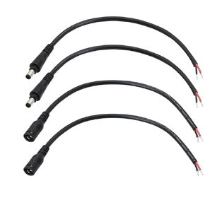 PNGKNYOCN 25cm DC Power Pigtail Cable, 12V 5A 5.5 mm x 2.1 mm Male and Female Barrel Jack with Lock to Prevent Falling 18AWG Cable for CCTV Security Cameras and LED Lighting (2-Pack)