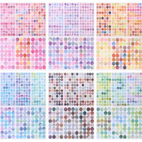 36 Sheets 1872 Pcs Washi Dot Stickers, 4mm/6mm Colorful Circles Stickers, Monet Garden Style Decorative Sticker Dots for Scrapbooking, Planners, Envelope, Crafting