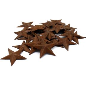 CVHOMEDECO. Primitives Rustic Country Décor. Black Mini Metal Barn Star Home Decorative Accents, 1-1/2 Inch, Set of 24