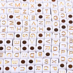 1000pcs Glow in The Dark Square Acrylic Alphabet Beads A-Z Cube Colorful Letters Beads for DIY Bracelets Necklaces Jewelry Making (6 mm)