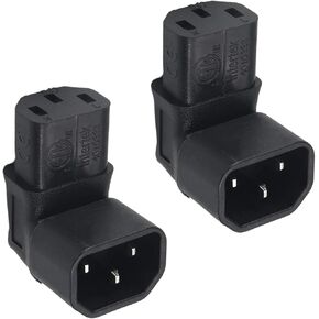 Fielect 2Pcs IEC320 Male C14 to Female C5 Socket Power Adapter Converter AC110-250V 10A C14 to C5 Power Socket Adapter, WA-0004