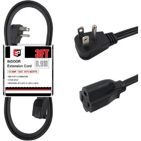 EP 3 Ft Heavy Duty Appliance Extension Cord - 14 Gauge 3 Prong SPT-3 Cable Wire, Ideal for Air Conditioners, Refrigerators, and Major Appliances - Indoor Use, Gray