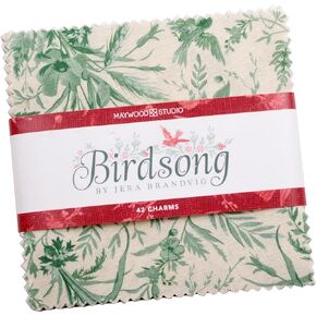 مجموعة سحر الطيور Jera Brandvig Birdsong Charm Pack 42 مربعًا مقاس 5 بوصات من Maywood Studio، متنوعة in Kuwait