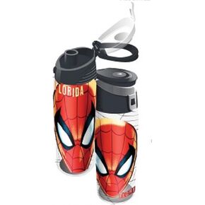 Jerry Leigh Spider Man Mask Flip Top Water Bottle, Super Hero Florida Collectible Cups and Novelty Gifts for Men or Women, 24 Ounces, Multicolored