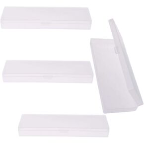 4 Pcs Plastic Pencil Case Plastic Stationery Case with Hinged Lid and Snap Closure for Pencils,Pens,Office Supplies in Kuwait