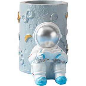 Gadpiparty Holder Stationery Desk for Container Ornament Office Astronaut Storage Gift Kids Desktop Crafts Brush Supplies Accessories Decorative Makeup Organizer Pen Decoration Figurine