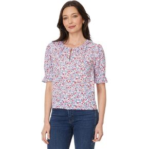 Tommy Hilfiger Women's Floral Puff Sleeve Top