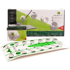 BirdieBall Set: Practice Golf Balls and Strike Pad | 1 Dozen Full Swing Limited Flight Practice Balls and Training Mat