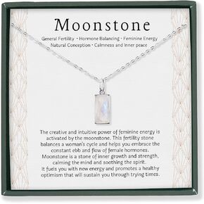 HOPE LOVE SHINE Fertility Gift Rainbow Moonstone Necklace IVF Infertility gift for her Strength Necklace Sterling silver Moonstone pendant necklace