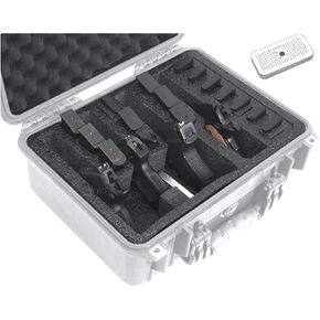 Case Club Foam Only: Fits Pelican 1450-4 Pistol Foam Set with Silica Gel Canister to Help Prevent Rust