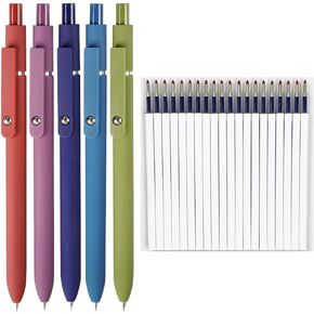 sencoo 25 pack Blue Gel Pens Pens Retractable Roller Ball Pens 0.5mm Cute Student Pens School Office Gift Pens (style1, Blue)
