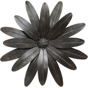 Stratton Home Decor S07701 Industrial Flower Wall Decor, 18.00 W x 1.25 D x 18.00 H, Black