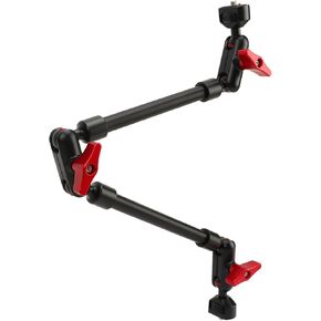 Articulating Magic Arm Two Section 22 Inch, Adjustable Articulating Friction Magic Arm with 1/4in Screw Double Ball Head, Multi Angle Extension Rod for Phone Camera Mic Compatible with DSLR