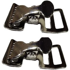 مشبك زنبركي بزر ضغط 1 بوصة من الفولاذ المطلي بالنيكل على شكل تمساح / الكمية 2 in Kuwait