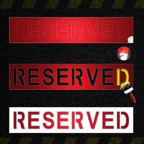 2 Pieces 4" Reserved Stencil with Self-Adhesive,Reserved Parking Spray Painting Letter Sticker Stencil,6" x 29" Reserved Sign Pavement Stencil for Parking Lot Curb Concrete Asphalt