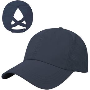 Women's Adjustable Criss Cross Ponytail Hat Baseball Cap Quick Drying Lightweight UV Protection for Outdoor Sports
