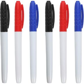 SEWACC Dry Erase White Board Marker, 6pcs 0.5mm Fine Tip Whiteboard Pens Reusable Whiteboard Markers for Calendar Boards