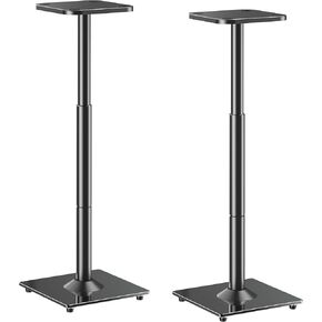 ELIVED Universal Speaker Stands Height Adjustable 28"-37.4", Bookshelf Speaker Stand Pair for Large Speaker Satellite Studio Speaker Up to 22 lbs, Surround Sound Speaker Stand with Cable Management