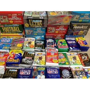 NFL Football (200) Cards in Sealed Wax Packs Topps Score Pro Set Upper Deck Fleer Ultra Old Vintage