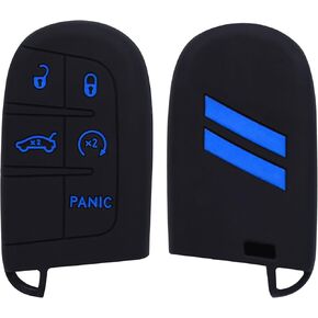 Key Fob Cover for Dodge Accessories 5 Button Key Fob Case Silicone Key Fob Cover Replacement Remote Control Key Fob Shell Fit for Dodge Challenger Charger Dart Durango Journey |Bright Red Design|
