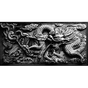 Dragon Relief Aquarium Background Poster PVC Fish Tank Decorations Landscape (48" x 18"/ 122 x 46cm)