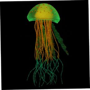 POPETPOP Jellyfish Fish Tank Decorations - Soft Silicone Glowing Jellyfish Aquarium Decorations, Simulation Jellyfish Plant Ornament with Suction Cup for Various Fish Tank