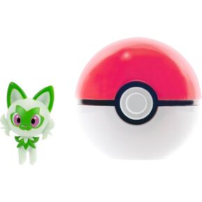 Pokémon Clip ‘N’ Go Sprigatito and Poké Ball - Includes 2-Inch Battle Figure and Poké Ball Accessory
