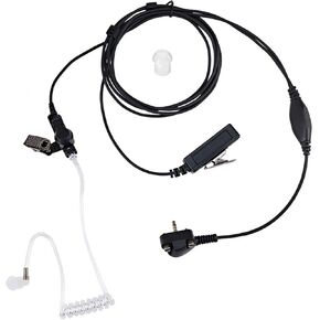 Acoustic Tube Earpiece Walkie Talkie Headset Compatible with Motorola Vertex Radio VX-231 VX-261 VX-298 VX-351 EVX-531 EVX-534, PU Material, Black