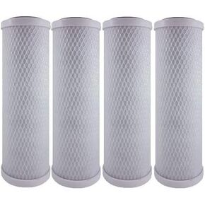 American Water Solutions 4-Pack Replacement GE GXWH04F Activated Carbon Block Filter - Universal 10 inch Filter for GE HOUSEHOLD PRE-FILTRATION SYSTEM