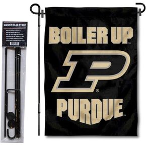 Purdue Boilermakers Boiler Up Garden Flag with Pole Stand Holder