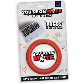 Bubblegum Stuff- You're On Mute Sound Machine, Sound Button - Prank Stuff, Joke Items, Push Button, Buzzer Button - Funny Office Gadgets - Funny Prank Sounds