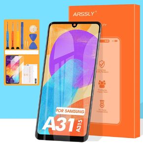 OLED LCD Display for Samsung Galaxy A31 A315 SM-A315F SM-A315F/DS A315G/DS Screen Replacement Touch Screen Digitizer Full Assembly, Balck with Frame (Support Fingerprint)