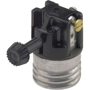 Leviton 7090-M Medium Base Interior Only, Shell Incandescent Lampholder, Removeable Turn Knob, 2-Circuit, For 3-Way 2-Filament Lamps