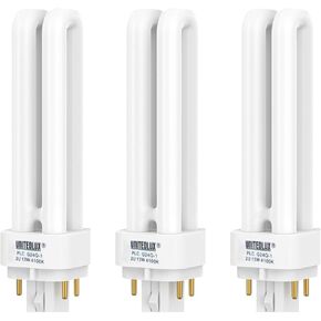 3Pack PLC-13W 4 Pin G24q-1,Double Tube, Compact Fluorescent Light Bulb - Replaces Sylvania 20671 CF13DD/E/835 - Philips 38327-3 PL-C 13W/835/4P/ALTO and GE 97596 F13DBX/835/ECO4P(3)