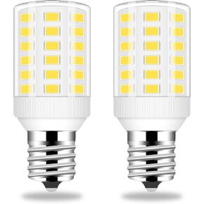 Kei d28k 4w Kel2812 Freezer Bulb Kei d28m kel 2815 ac100-265v 3.8w Refrigerator Light Bulb, E17 Intermediate Base LED Bulb Fit for Kenmore Refrigerator, Microwave Range Hood Bulb, 6W 3000K, 2 Pack