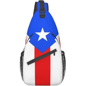 Puerto Rico Flag Sling Bag,Multipurpose Crossbody Backpack Shoulder Chest Bag for Women Men Travel Hiking Daypack
