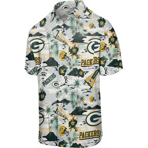 FOCO Men's NFL Team Logo Floral Tropical Button Up Shirt