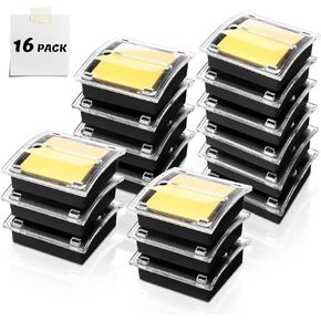 Ctosree 16 Pcs Pop Up Sticky Note Dispenser Acrylic Sticky Note Dispenser with Black Base Clear Top Fit for 3 x 3 Inches Pop Up Notes Sticky Note Holder for Desk School Office Home Shop Memo Gifts