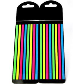 320pcs Long Page Markers Sticky Index Tabs, Neon Highlighter Strips Memo Note Tabs Transparent Long Page Flags Tabs
