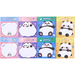 8 Pads Cute Sticky Notes Set Panda Stick Notes Memo Pads Sticky Notes Message Reminder Note for Office School Supplies