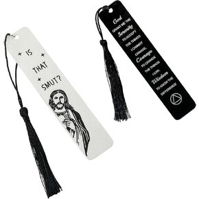 2Pcs Engraved Personalized God Blessing Book Mark - Stainless Steel Metal Bookmarks Reading Markers, Christian Collections, Gifts for Book Lovers, Men and Women (A-Set)