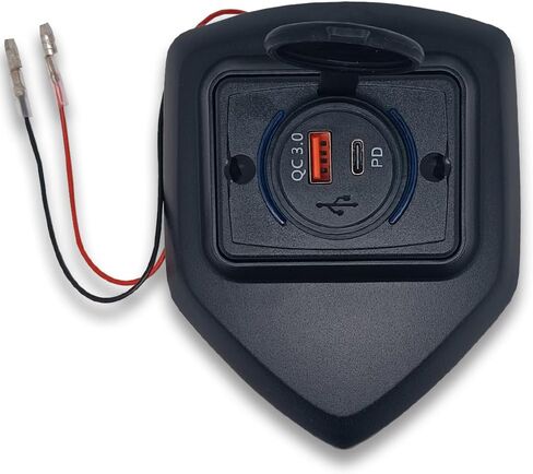 مناسب لشاحن هاتف USB أسود مقاوم للماء للدراجات النارية Super Cub 125 C125 2019-2024، شحن سريع 12 فولت 3.0 Type-c PD طقم منفذ USB مزدوج محول شاحن USB in Kuwait