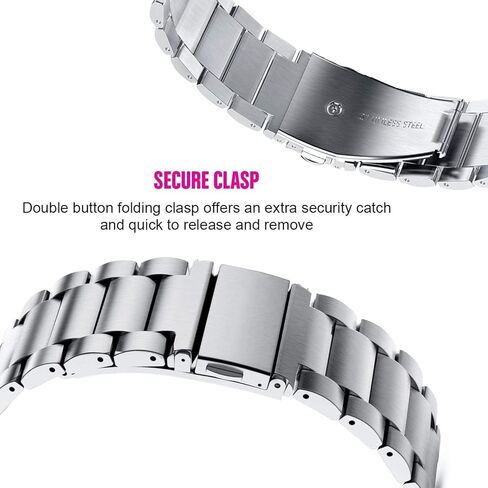 KOREDA متوافق مع مجموعات Samsung Gear S2 Bands، عبوتان من السوار المعدني من الفولاذ المقاوم للصدأ + حزام سوار بديل بحلقة شبكية لساعة Gear S2 الرياضية الذكية SM-R720/R730 (عبوتان باللون الأسود) in Saudi Arabia