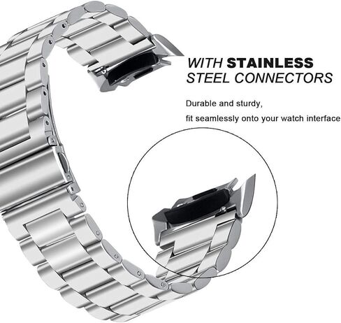 KOREDA متوافق مع مجموعات Samsung Gear S2 Bands، عبوتان من السوار المعدني من الفولاذ المقاوم للصدأ + حزام سوار بديل بحلقة شبكية لساعة Gear S2 الرياضية الذكية SM-R720/R730 (عبوتان باللون الأسود) in Saudi Arabia