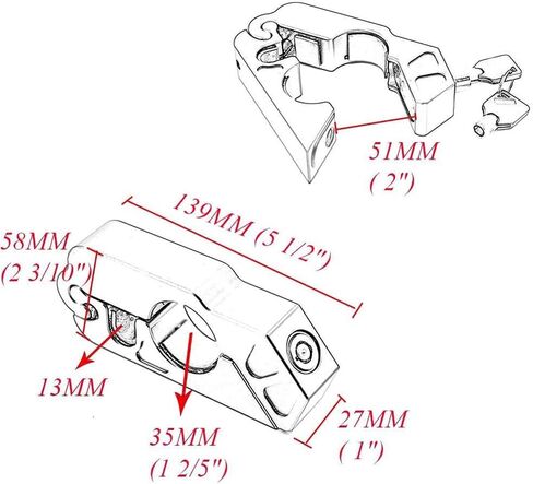 قفل أمان بمقبض خانق بمقبض CNC عالمي من سبيكة ATV مع مفتاحين، قفل دراجة نارية - قبضة/خنق/فرامل/قفل مقود الدراجة (برتقالي) in Kuwait