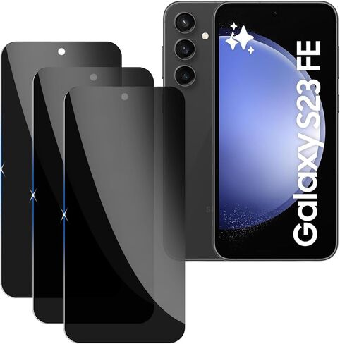 Lyphpe【3 Pack Privacy Screen Protector for samsung galaxy S23FE 9H Tempered Glass Anti-Spy Private Film Compatible for Samsung S23FE Case Friendly in Kuwait