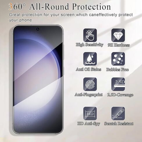Lyphpe【3 Pack Privacy Screen Protector for samsung galaxy S23FE 9H Tempered Glass Anti-Spy Private Film Compatible for Samsung S23FE Case Friendly in Kuwait