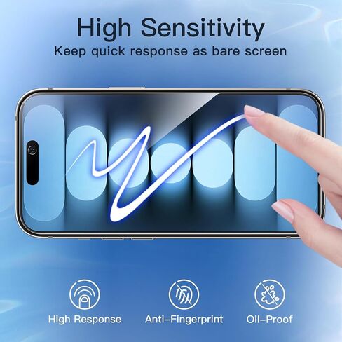 واقي شاشة ImpactIQ' 3+3 [الخصوصية] لهاتف [iphone 15 Pro Max] + واقي عدسة الكاميرا + أداة إزالة الشاشة | واقي شاشة زجاجي لهاتف iPhone 15 مع إطار تثبيت خالٍ من الفقاعات | صلابة 9H in Saudi Arabia