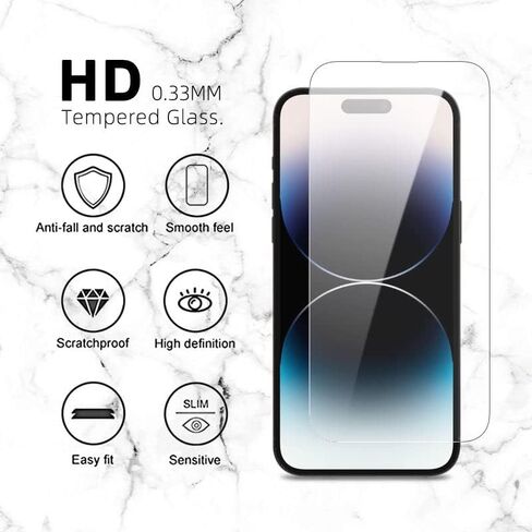 ImpactIQ' 3+3 Pack [Privacy] Screen Protector for [iphone 15 Pro Max] +Camera Lens Protector +Screen Removing Tool | iphone 15 Screen Protector Glass with Bubble-Free Installation Frame | 9H Hardness in Saudi Arabia